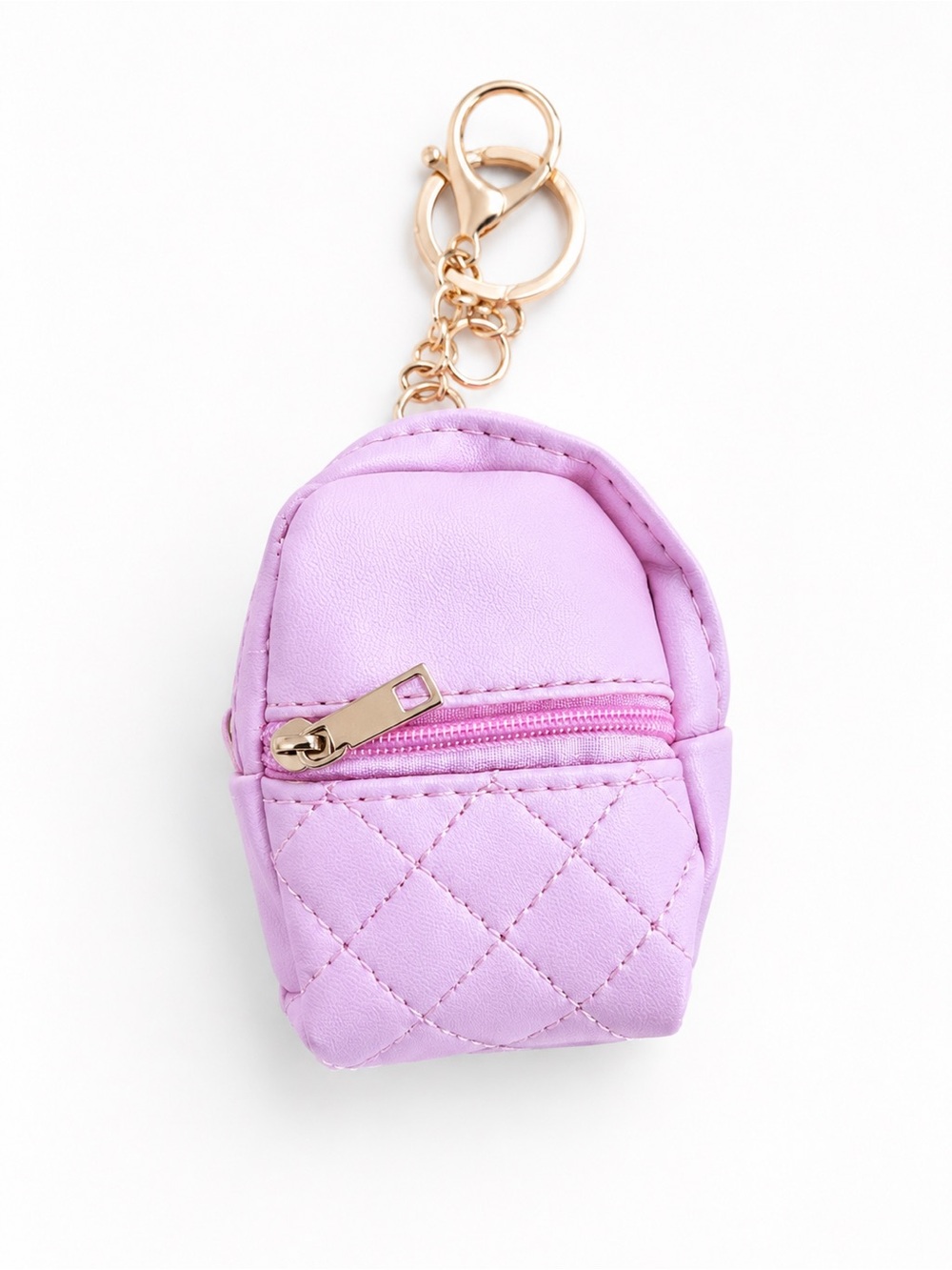 Pink Quilted Mini Backpack Keychain